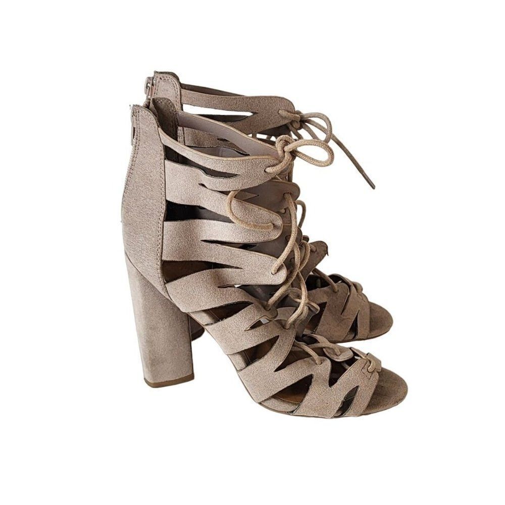 Charlotte Russe Nude Chunky Heel Women's Sandals Size 8